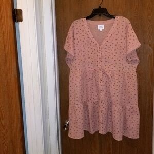 Pink Floral Button Down Dress